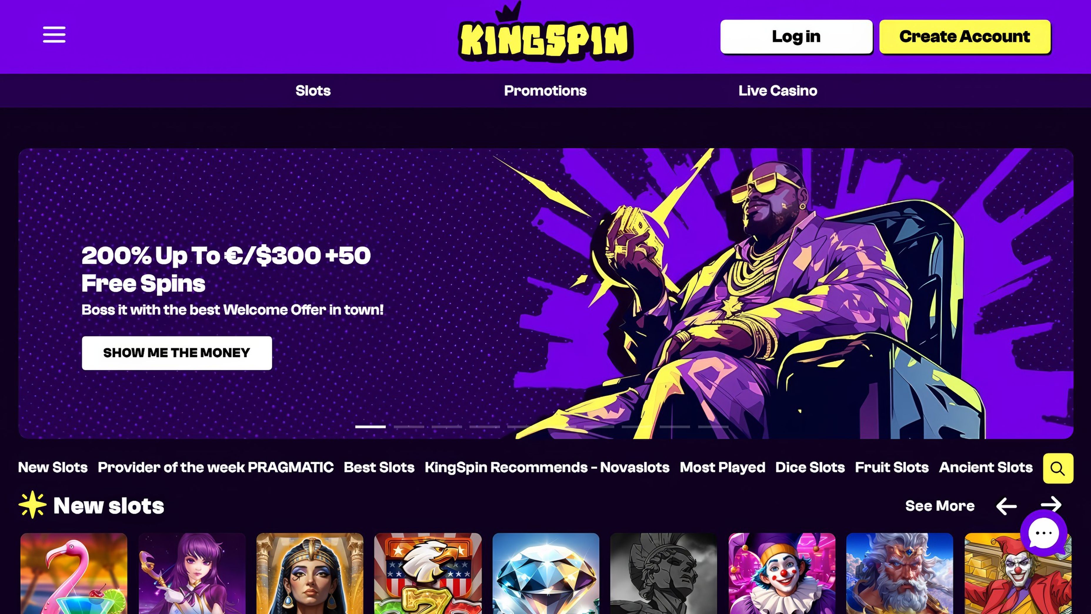 Kingspin Casino desktop screenshot 1